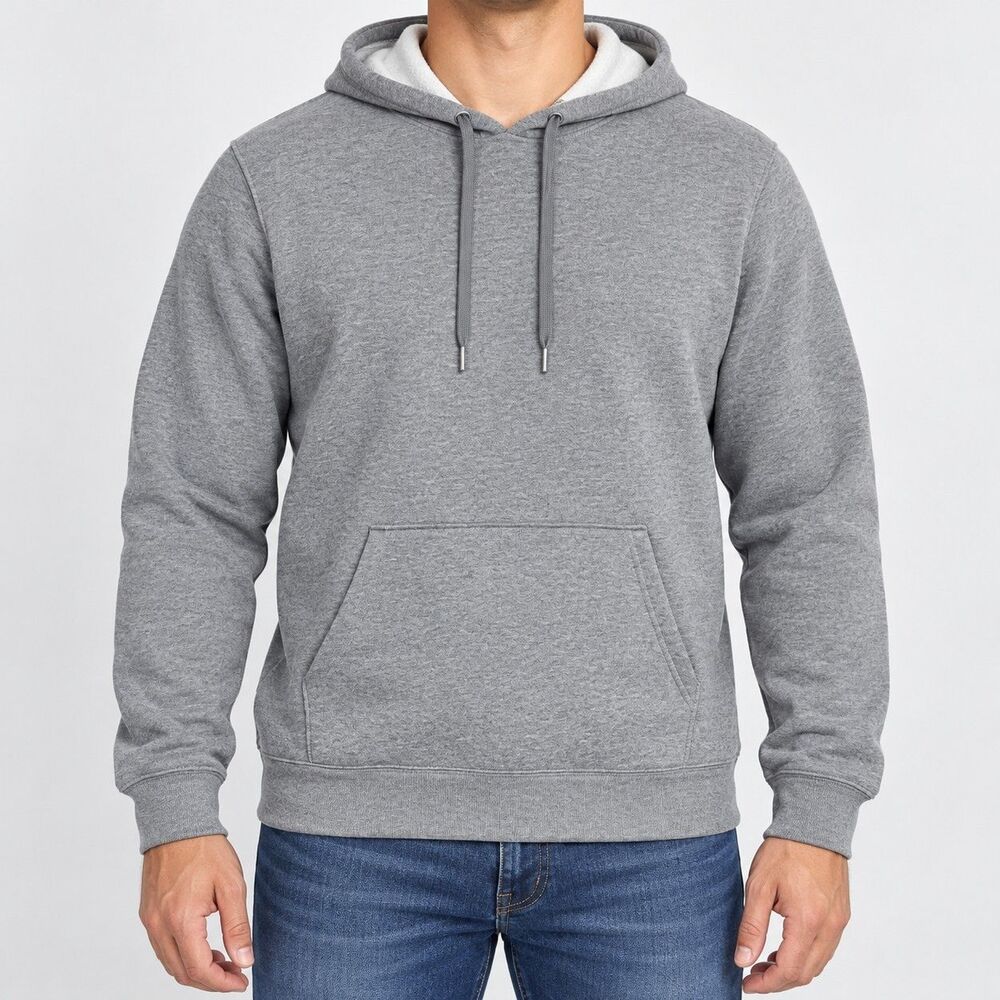 Athletic Works Hooded Fleece Pullover Hoodie Charcoal Grey Heather M
